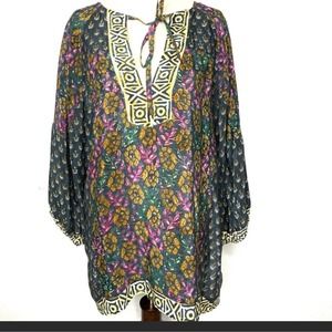 Tolani 100% Silk Peasant Blouse